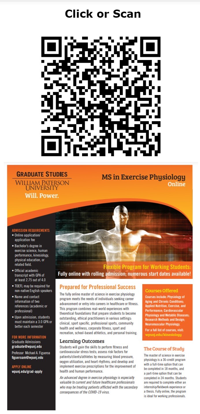 New MS in Exercise Physiology 